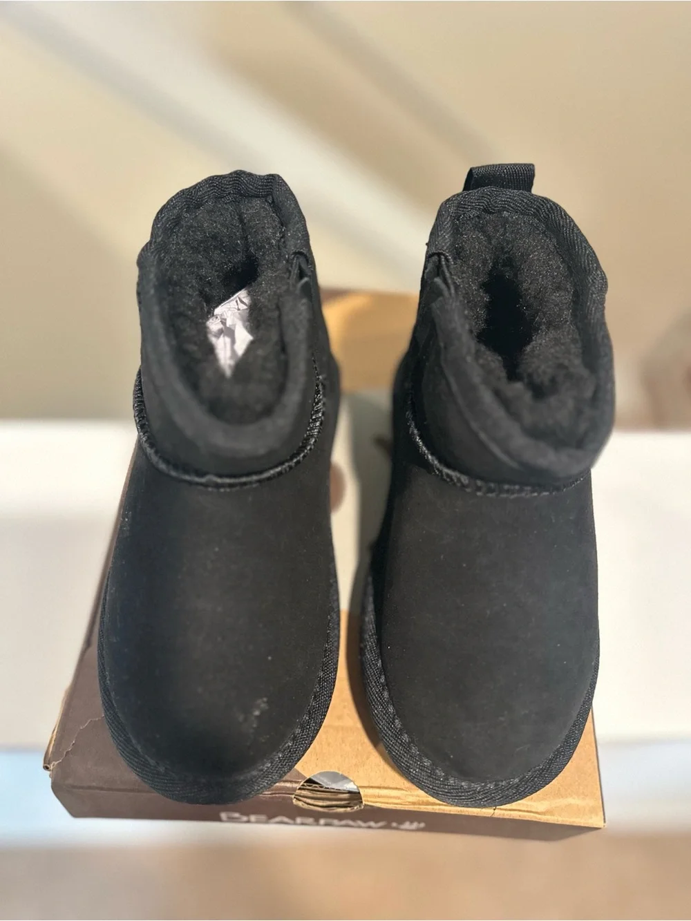 BearPaw Toddler Kiara Black Suede Winter Boots